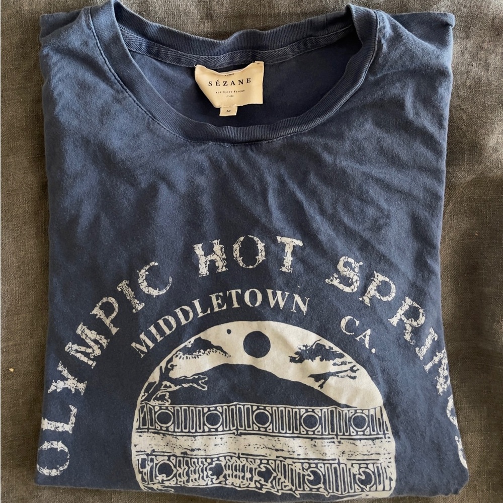 Sezane Graphic Tee Shirt, Sz Med